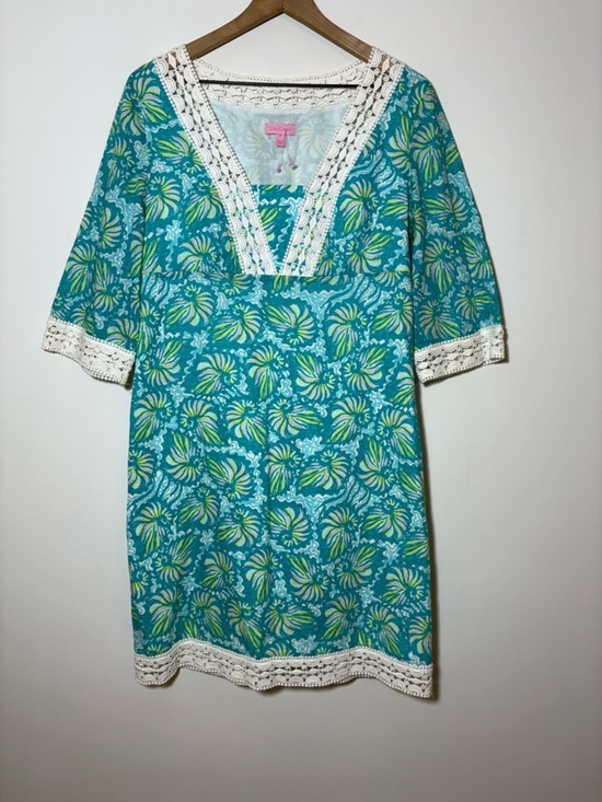Lilly Pulitzer Dresses & Skirts - Women's Lilly Pulitzer Sherman Shorely BlueSeashell Swirl Shift Dress Size 8 New